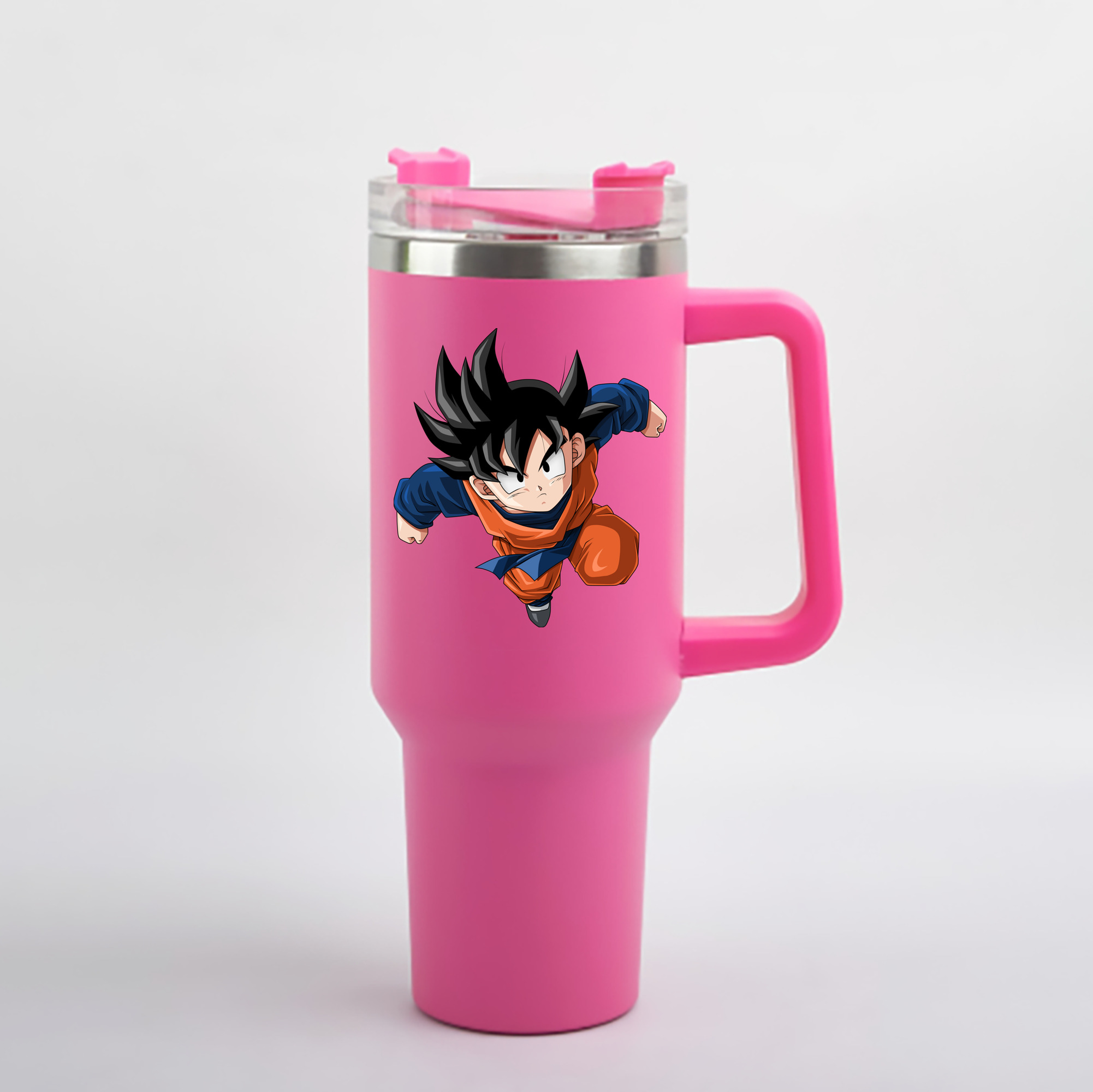 （画像用） ドラゴンボール 孫悟空（そん ごくう）Son Goku カカロット DRAGON BALL Kakarotto 1200mL車用タンブラー - クリスタルステッカー（プラスチックストロー付き）